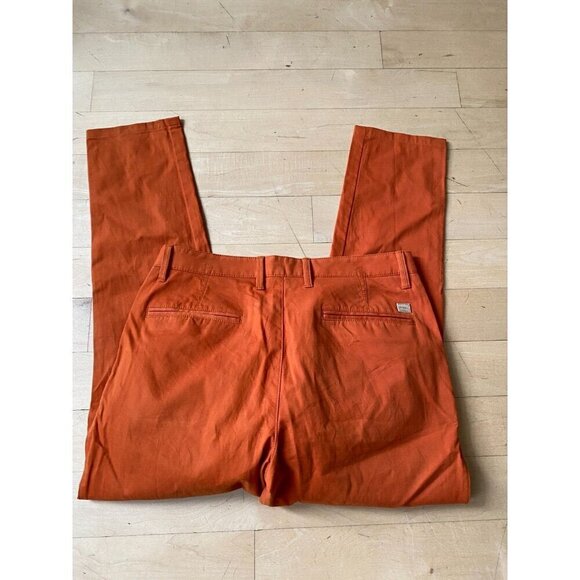 Sunwill orange pants men's sz 50 (34 waist) modern fit tailored chinos - Picture 3 of 4
